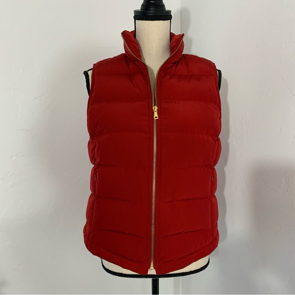 NWOT Talbots Red Pop Down Puffer Vest